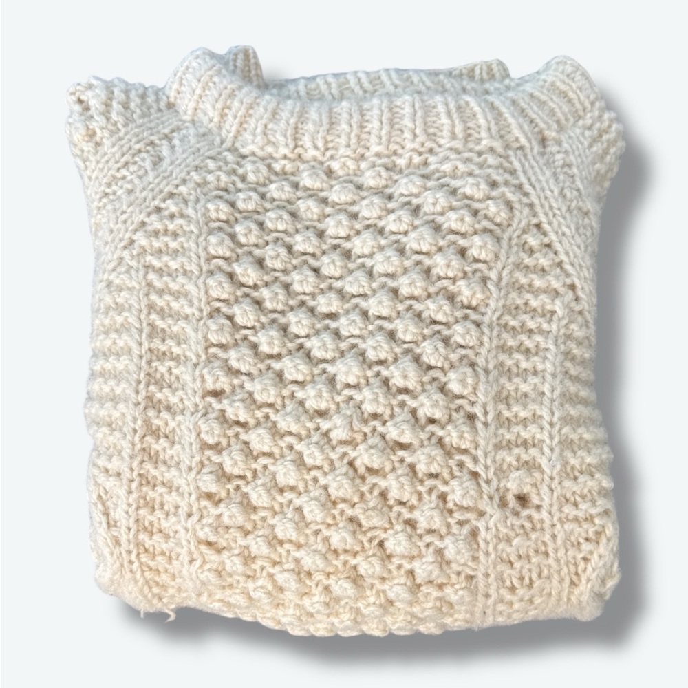 Vintage Aran Creme Woven Sweater